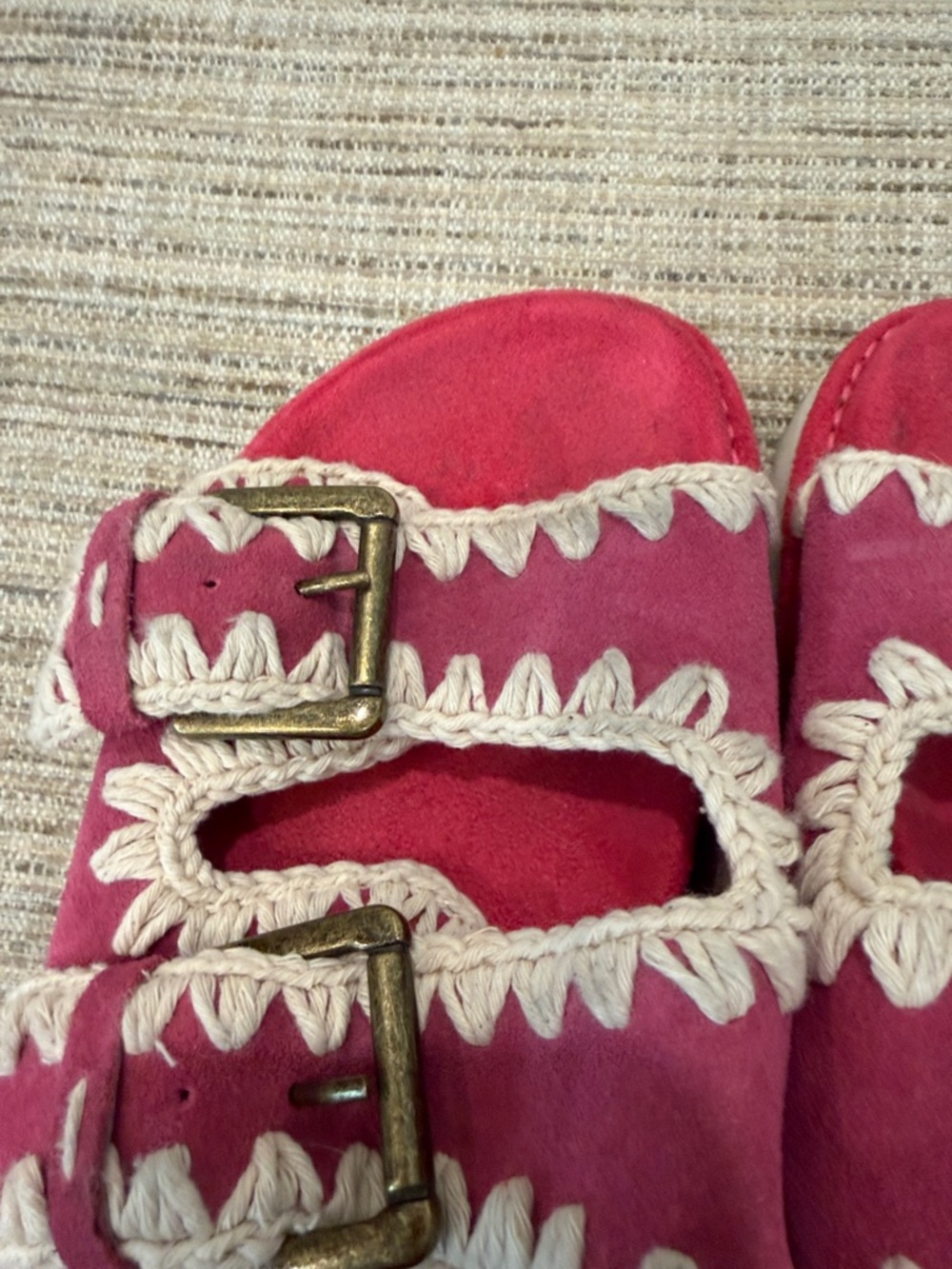 Mou Pink Suede Buckle Sandals Sz 39 - Picture 12 of 12